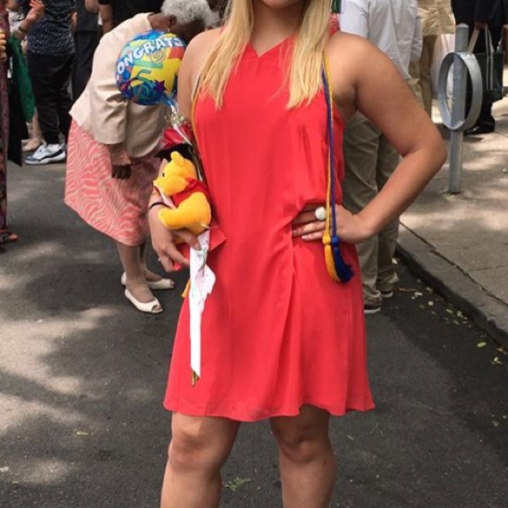 Red shift dress